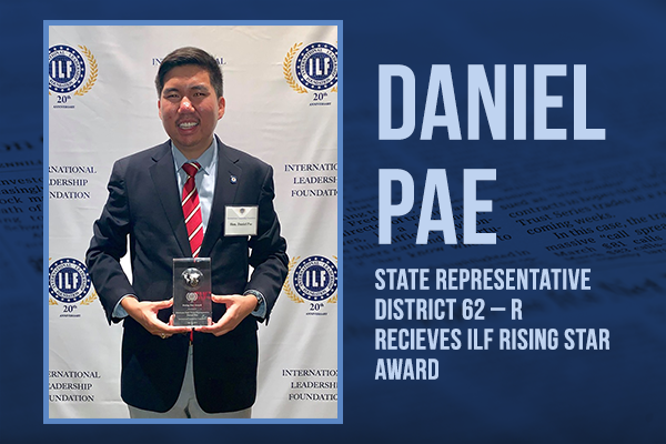 State Rep. Daniel Pae (R-Lawton) was awarded the 2019 Rising Star Award by the International Leadership Foundation (ILF) 