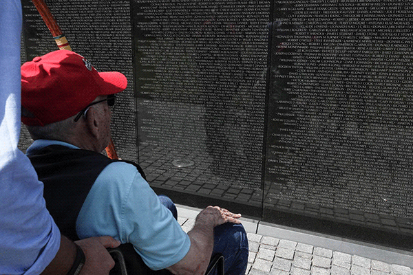 Lane, 83, visited the Washington military monuments on Tuesday with the nine other Cherokee Nation citizens who fought in either the Vietnam War or the Korean War.