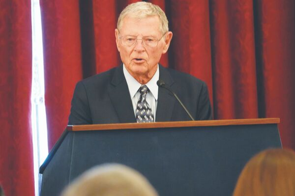Sen. Jim Inhofe (R-OK) addressed the Oklahoma State Chamber D.C. States Capitol in Washington, D.C.