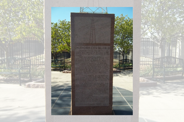 Photo provided                         A granite monument at the state Capitol commemorates the Oklahoma City oilfield.
