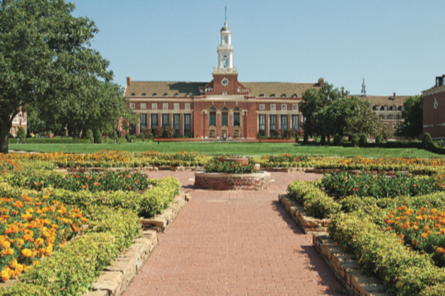 Photo provided        Edmon Low Library and Formal Gardens on the Oklahoma State University campus in Stillwater.