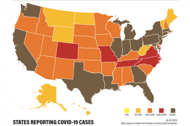 States reporting COVID-19 cases 