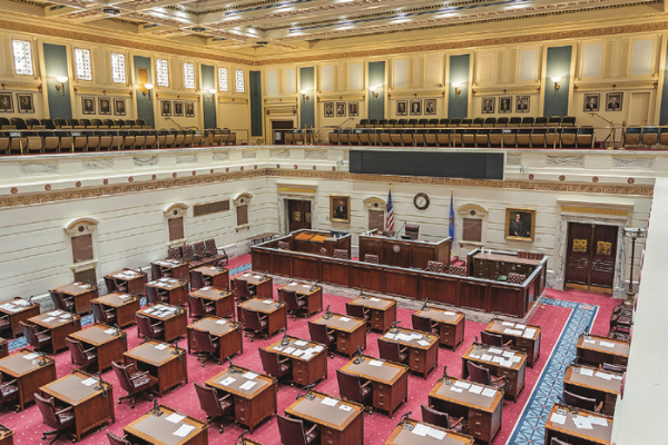 The floor of the Oklahoma Senate inside the state Capitol in Oklahoma City.
