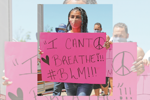 Ledger photo by JJ Francais Black Lives Matter protestor 