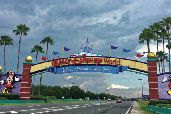 The entrance of Walt Disney World near Orlando.