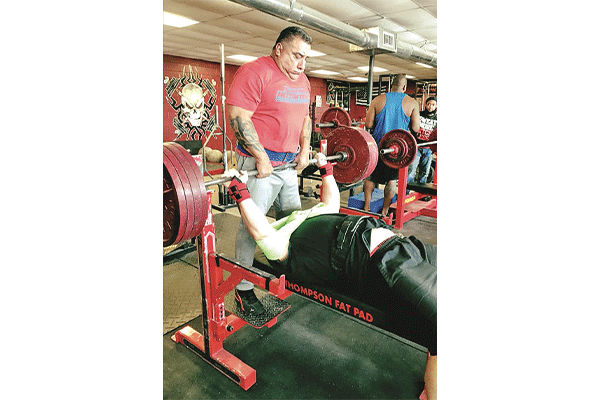 Weightlifting inside HIT (Heavy Intense Training) Gym, 613 SW Sheridan Rd. in Lawton.