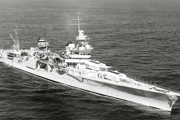 The U.S.S. Indianapolis (CA-35) at sea in September 1939.