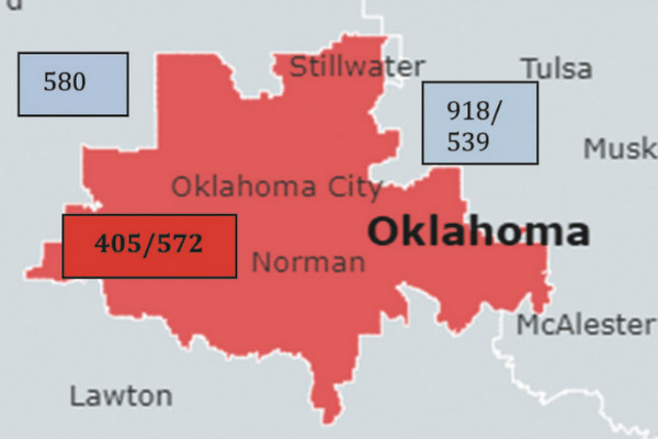 Image provided                The new 572 area code, coming to central Oklahoma in April, will mean residents will have to dial 10 digits for even local calls.