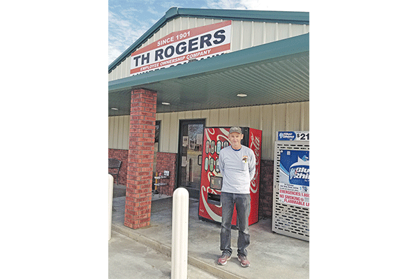 Ledger photos by Andrew W. Griffin Micah Lipscomb stands in front of TH Rogers Lumber in Temple.