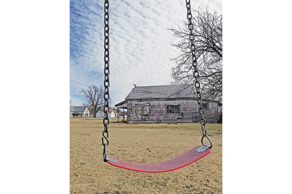 A swing at Tab and Helen Dowlen Park in Temple.