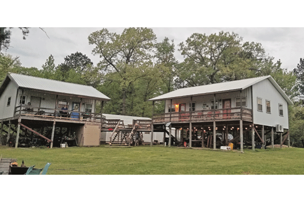 River Bird Lodging property, which is owned by Jamie and Niki Cunningham, the Texas/Arkansas couple who now call this bucolic and peaceful spot home.
