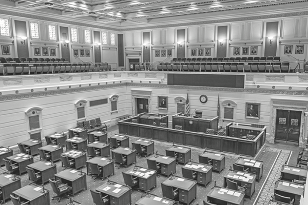 The Senate chamber inside the Oklahoma Capitol in Oklahoma City. 
