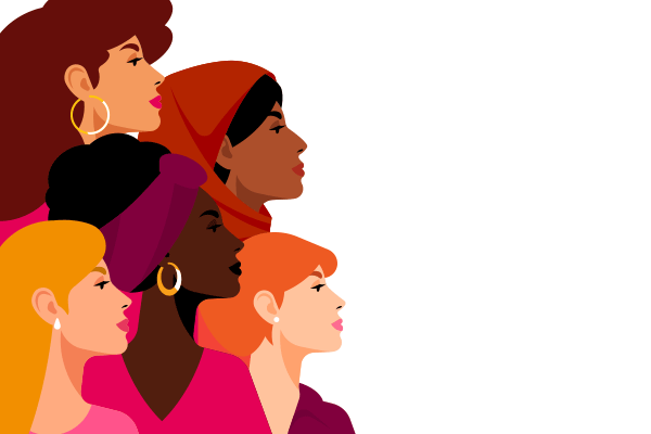 Illustrated group of women