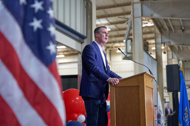 Oklahoma Governor Kevin Stitt speaks to a crowd of Republicans at the 18th annual Stephens County Fish Fry. The governor lauded state lawmakers for passage of the most restrictive abortion bill in the nation. He also spoke out against transgender student-athletes, the “so-called pandemic,” and the McGirt case.  Photos by CHRISTOPHER BRYAN