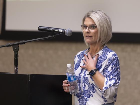 Amy Walton, deputy director of business development for the state’s Commerce Department, talks about the large number of economic development prospects state officials are courting. HUGH SCOTT JR. | SOUTHWEST LEDGER