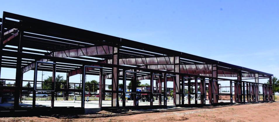Scott Rains | For Southwest Ledger Construction on Lawton’s new animal welfare center at 1701 SW Lee, a former fire station that’s being enlarged and converted, is approximately 30% complete, city officials said last week. Almost all structural steel for the main addition has been erected, and electricity and plumbing are being installed in the interior of the existing building. The Animal Welfare Center will be triple the size of the animal shelter at 2100 SW 6th. The renovated building is designed to acco