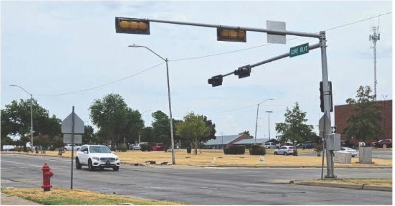 An upgrade of the lights at West Gore Boulevard and 6th Street is part of a project along Gore to help the flow of traffic through the installation and configuration of new traffic signal control equipment, malfunction management units, GPS time-base coordination equipment, and flashing yellow arrow LED signal modules. Scott Rains | For Southwest Ledger