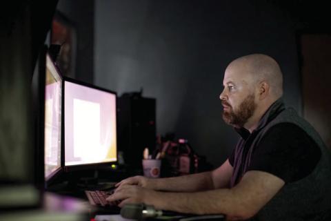 Brent Fuchs | Oklahoma Watch Oklahoma City filmmaker and co-worker of Boiling Point Media, Ryan Bellgardt, words on a project on April, 8, 2026.