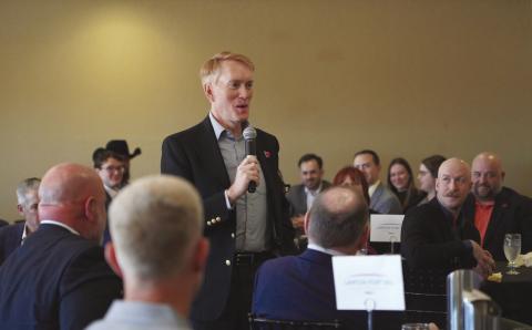 U.S. Sen. James Lankford speaks during a Wednesday luncheon hosted by the Lawton Fort Sill Chamber of Commerce at the Lawton Country Club. Ashley Payne | Southwest Ledger