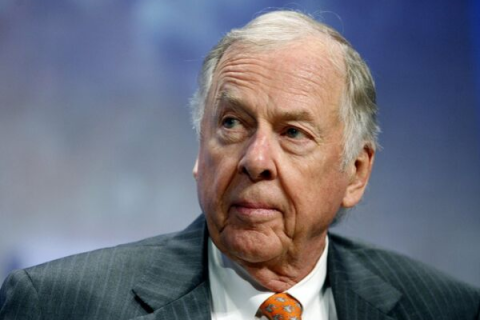 FILE - In this Sept. 25, 2018, file photo, billionaire energy magnate T. Boone Pickens, chairman of BP Capital Management, participates in the opening plenary at the Clinton Global Initiative annual meeting New York. Pickens, a brash and quotable oil tycoon who grew even wealthier through corporate takeover attempts, died Wednesday, Sept. 11, 2019. He was 91. (AP Photo/Jason DeCrow, File)