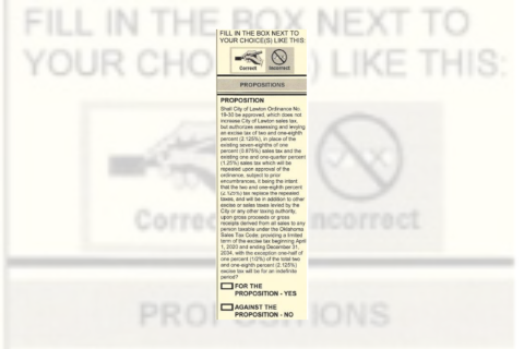 Sample ballot posted on the City of Lawton’s website