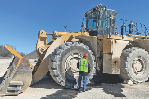 One of the huge front-end loaders employed at the Richards Spur quarry. Ledger photo by Mike W. Ray