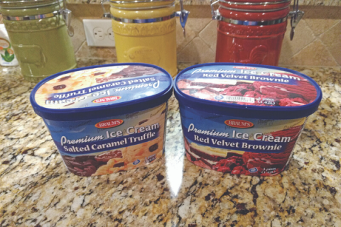 Tubs of Braum’s ice cream are shown in a kitchen at a home in Norman. Ledger photo by Bryan M. Richter