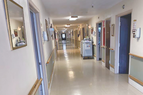 Photo provided        At right is a deserted hallway in Evergreen Healthcare Center in Burkburnett, Texas, after the Centers for Disease Control and Prevention issued guidelines limiting personal contact among residents of nursing homes and other at-risk individuals.