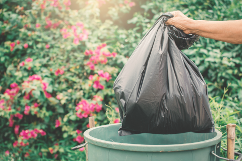 Coronavirus causing resident to throw away more than usual amount of trash.
