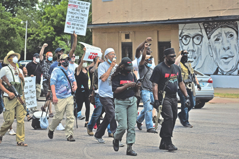 A “1,000 Black Men and Women in Arms Second Amendment” walk was held Saturday from the Ralph Ellison memorial Library to the Governor’s Mansion in Oklahoma City.