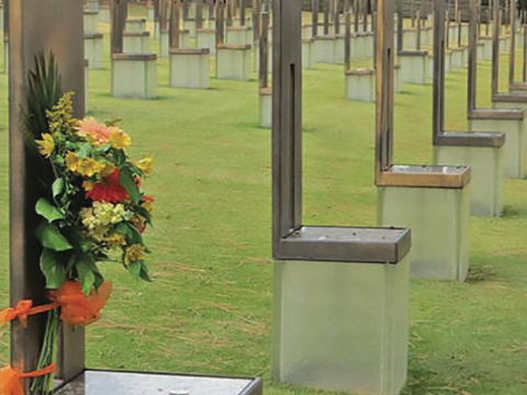 National Park Service photo The Field of Empty Chairs at the Oklahoma City National Memorial and Museum symbolizes the 168 people killed in the terrorist bombing on April 19, 1995.