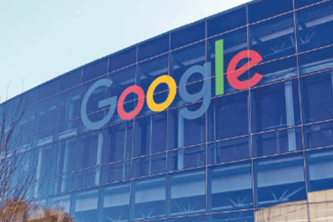 The Google logo is seen on the company's headquarters in Mountain View, Calif. 