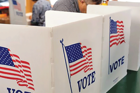 Voters cast their ballots for the 2018 general election at the McClain County Election Board in Purcell.  Photo provided by Whitney Bryen/Oklahoma Watch