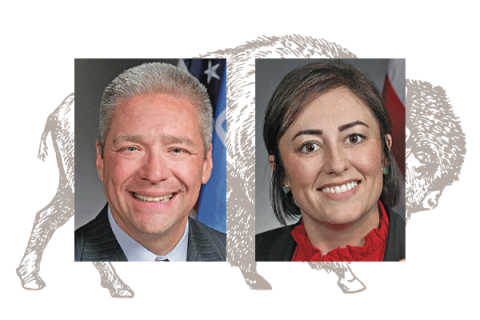Sen. Michael Brooks and Sen. Jessica Garvin