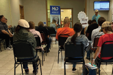 This DPS office in Chickasha where Class D driver’s license exams are offered was packed Tuesday morning. LEDGER PHOTO BY CURTIS AWBREY