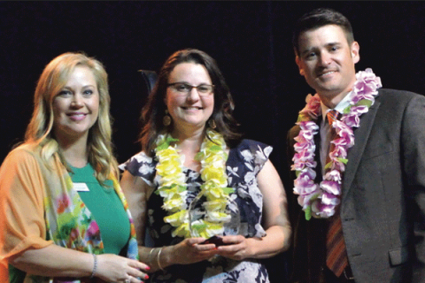 LAWTON-FORT SILL CHAMBER OF COMMERCE PHOTOS Bonnie Pruitt was presented the Rookie Redcoat award for 2020-2021, Pruitt is an employee at Toyota of Lawton. 