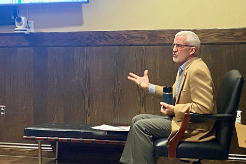 Deputy City Manager Richard Rogalski addresses the Lawton Redistricting Commission on Wednesday at City Hall. The commission is tasked with drawing new ward maps based on 2020 census numbers. Eric Swanson/Ledger photo
