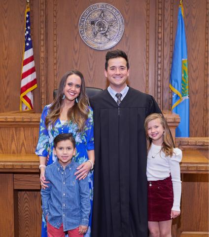 Special Judge Grant Shepherd, with his wife Jenny, and their children. Photo Provided