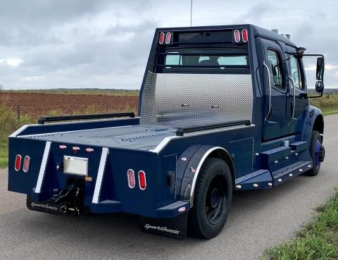 This is just one of the customized trucks manufactured in Clinton by SportChassis.  Photo provided
