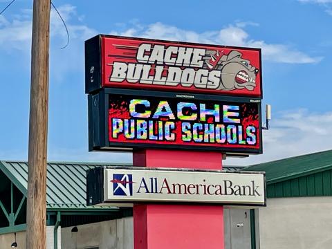 Cache Schools Sign. Bekah Fountain-Kobayashi/Staff Photo