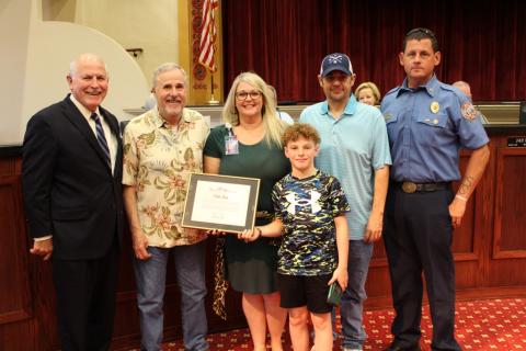 Former Councilman Keith Jackson stands with his family after Lawton City Council approves renaming the drive to East Side Park as Keith Jackson Parkway.  Photo courtesy City of Lawton