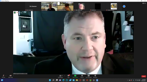 n this screenshot, Assistant U.S. Attorney David Petermann speaks during a Sept. 16 Zoom presentation about the U.S. Constitution and illegal immigration. Cameron University hosted the presentation to mark Constitution Day, a national event commemorating the signing of the Constitution in 1787.