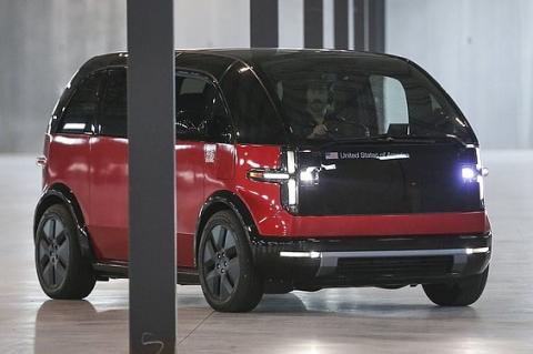 This is one of Canoo’s various models of electric vehicles. PHOTO PROVIDED
