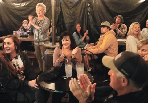 Hochatown residents celebrate victory in the battle to incorporate their community Nov. 8. (Photo by Rip Stell/Southwest Ledger)
