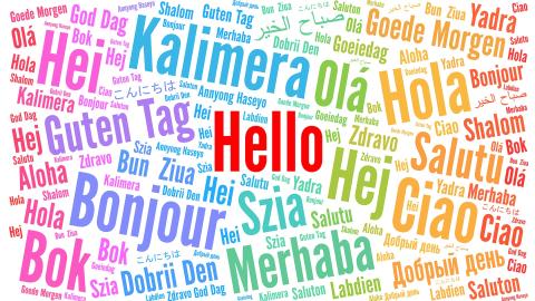 Hello in many languages. SHUTTERSTOCK