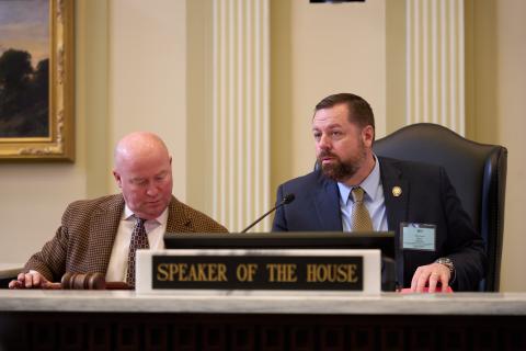From the left, Oklahoma Institute for Child Advocacy CEO Joe Dorman and Stillwater. CHRIS MARTIN | SOUTHWEST LEDGER