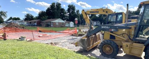 The intersection of 14th and Missouri in Chickasha is being rebuilt by Mayfield Contracting, of Clinton, in a $287,990 contract awarded June 20 by the City Council. The four-way junction was heavily damaged by runoff rainwater that overloaded the drains during a storm May 13. CURTIS W. AWBREY  | SOUTHWEST LEDGER