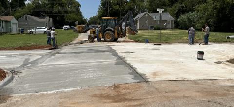 The intersection of 14th and Missouri in Chickasha, and all four storm sewer inlets, were completely rebuilt by Mayfield Contracting, of Clinton, in a $287,990 contract awarded June 20 by the City Council; the reconstruction project was completed last week. The four-way junction was heavily damaged by runoff rainwater that overloaded the drains during a storm May 13. CURTIS W. AWBREY | SOUTHWEST LEDGER
