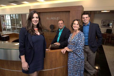 Three generations of the Billingsley family have worked in the auto and insurance industry. From left are Sabra Billingsley-Reynolds, Craig Billingsley, Janie Billingsley and Grannon Billingsley. Sabra and Grannon are the children of Craig and Janie Billingsley. PROVIDED