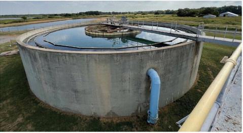 This is a water clarifier at Chickasha’s water treatment plant, which is estimated to be approximately 70 years old. Mike W. Ray | Southwest Ledger